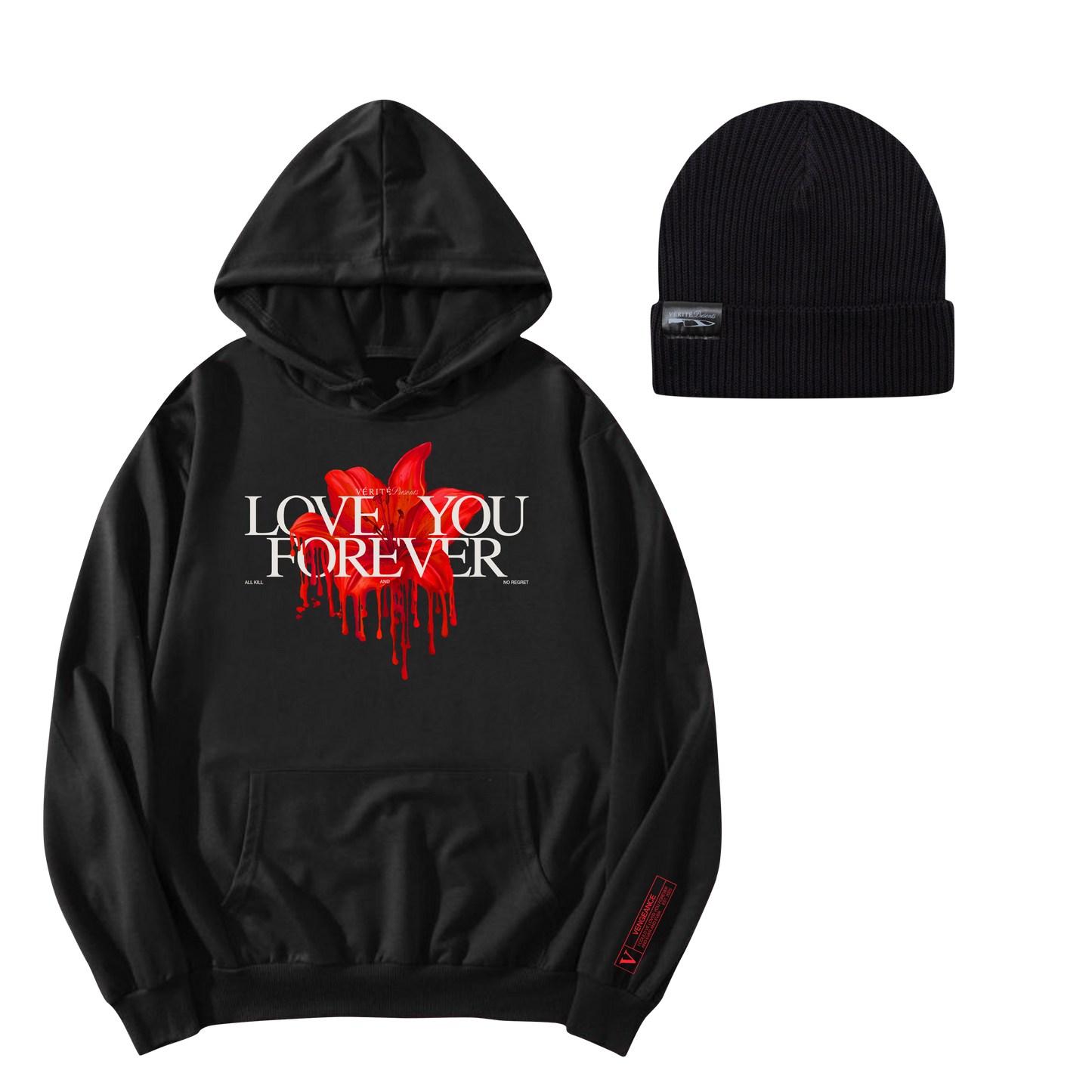love you forever: hoodie + beanie bundle