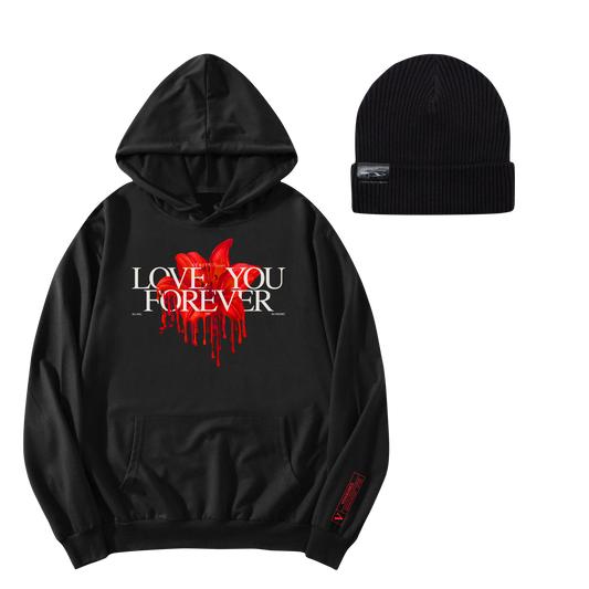 love you forever: hoodie + beanie bundle